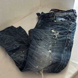 Rock Revival Dark Blue Denim with Orange Accents